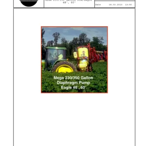 Hardi Mega 230 350 Gallon Dia Eagle 48 60 Parts Manual