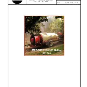 Hardi Mercury 600 925 Gallon 36 Parts Manual