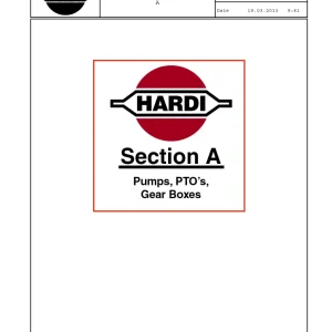 Hardi A (Pumps, Pto, Boxes) Parts Manual