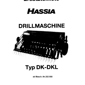 Hassia Dk Dkl Drillmaschine Parts Manual