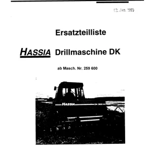 Hassia Dk Drillmaschine Dk Parts Manual
