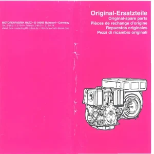 Hatz 1D31 41 50 60 81 Parts Manual