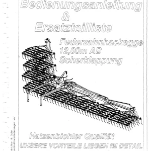 Hatzenbichler Federzahnhackegge 12.00M Parts Manual