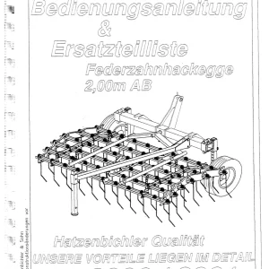 Hatzenbichler Federzahnhackegge 2.00M Parts Manual