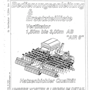 Hatzenbichler Vertikator 1.50 3.00M Air8 Parts Manual