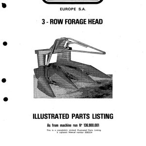 Hesston 3 Head Parts Manual