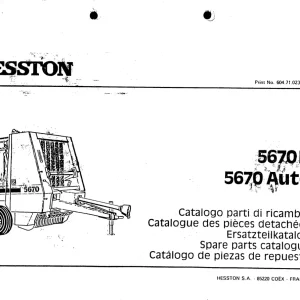 Hesston 5670H 5670 Parts Manual