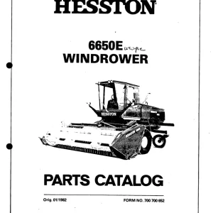 Hesston 6650E 1982 Parts Manual