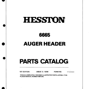 Hesston 6665 Header Parts Manual