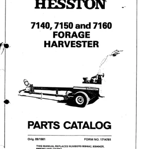 Hesston 7140 7150 7160 Parts Manual
