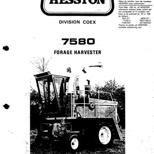 Hesston 7580 1984 Parts Manual