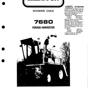 Hesston 7680 1984 Parts Manual