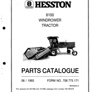 Hesston 8100 1993 Parts Manual