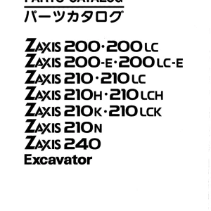 Hitachi Zx200 Zx210 Zx240 Parts Manual