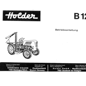 Holder B12 Operators Manual
