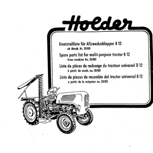 Holder B12 Parts Manual