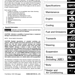 Honda Accord Cc7 Service Manual