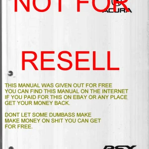 Honda Acura Rsx 2002 2002 Service Manual