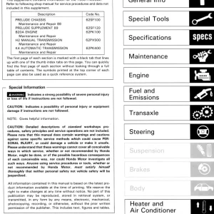Honda Prelude 1990 Service Manual