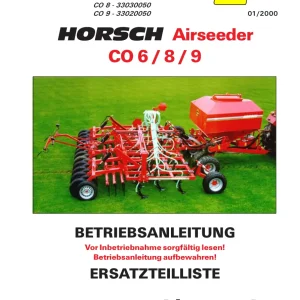 Horsch Airseeder Co 9 Parts Manual