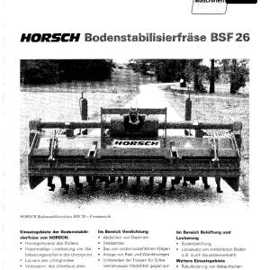 Horsch Bsf 26 Parts Manual