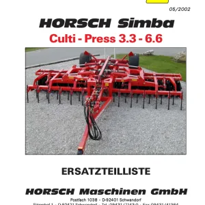 Horsch Press 3.3 6.6 Parts Manual