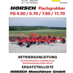 Horsch Fg 4.50 5.70 7.50 11.70 Parts Manual