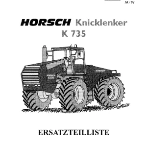 Horsch K 735 Parts Manual