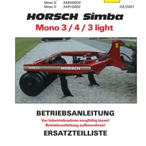 Horsch 3 4 3 Parts Manual