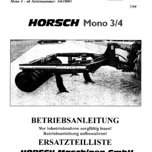 Horsch 3 4 Parts Manual