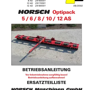 Horsch Optipack Parts Manual