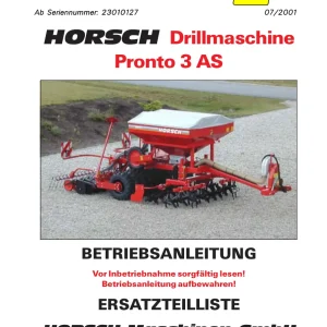 Horsch Pronto 3 As Parts Manual