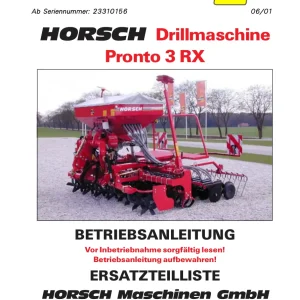 Horsch Pronto 3 Rx Parts Manual