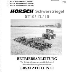 Horsch St 8 12 15 Disc Parts Manual
