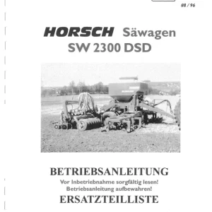 Horsch Sw 2300 Parts Manual