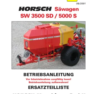 Horsch Sw 3500 Sd 5000 S Parts Manual