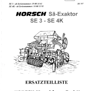 Horsch Sa Exaktor Se 3 4K Parts Manual