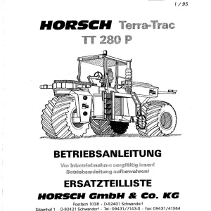 Horsch Tt 280 Parts Manual