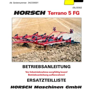 Horsch Terrano 5 Fg Parts Manual