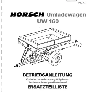 Horsch Uw 160 Parts Manual