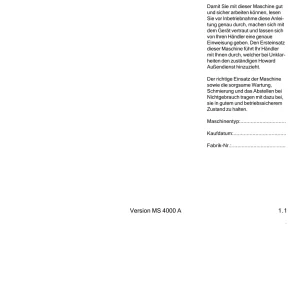 Howard Ms4000 Parts Manual