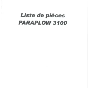Howard Paraplow 3100 Parts Manual