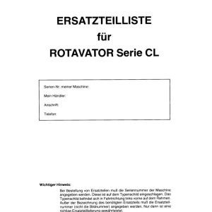 Howard Rotavator Cl Parts Manual