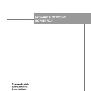 Howard Rotavator E Iv Parts Manual