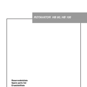 Howard Rotavator Hb80 Hb100 Parts Manual