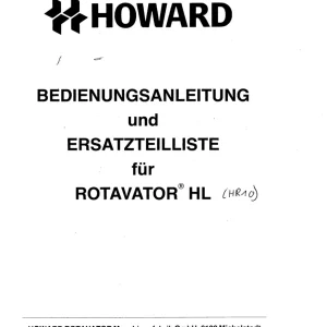 Howard Rotavator Hl Parts Manual