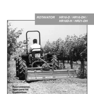 Howard Rotavator Hr16D Hr18D Hr21D Parts Manual
