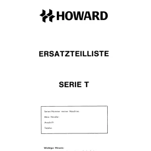 Howard Rotavator T Parts Manual