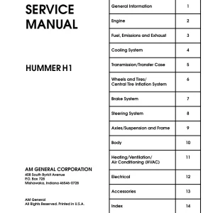 Hummer 2006 2006 Service Manual