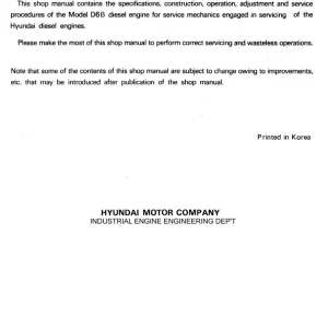 Hyundai D6B Service Manual
